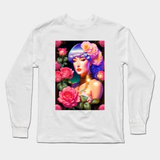 Young Agatha Christie Retro Art Long Sleeve T-Shirt